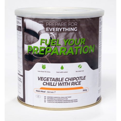 Fuel Your Preparation - Vegetable Chipotle Chilli with Rice - Long Life Tin